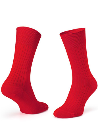 Красные носки ciliegia ribbed 39-42 с полосой с мерсиризированного хлопка Krago однотонные (257576845)