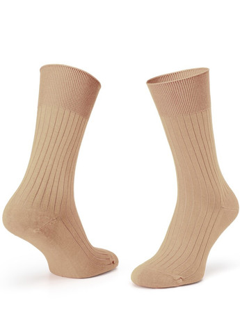Бежевые носки deserto ribbed 43-46 с полосой с мерсиризированного хлопка Krago однотонные (257576835)
