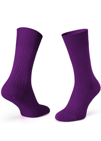 Фіолетові шкарпетки viola ribbed 43-46 з полосою з мерсирізованого хлопку Krago однотонні (257576852)