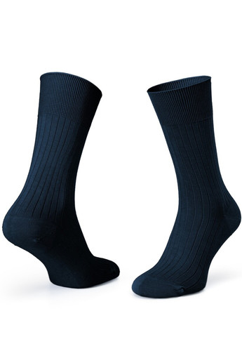 Синие носки oltremare ribbed 39-42 с полосой с мерсиризированного хлопка Krago однотонные (257576854)