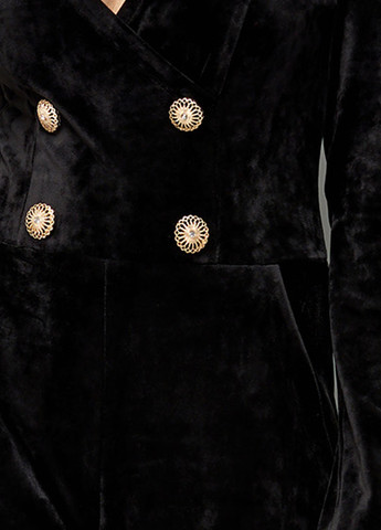 Комбез з велюру Jadone Fashion Комбинезон однотонний чорний повсякденний