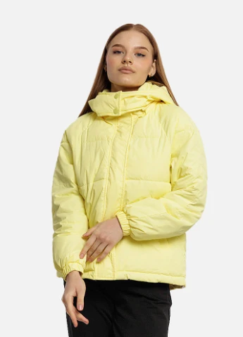 Желтая демисезонная женская короткая куртка Fashion