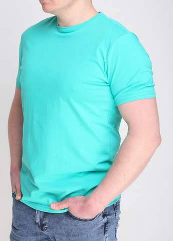 Зелена футболка чоловіча зелена однотонна пряма з коротким рукавом MCS Прямая