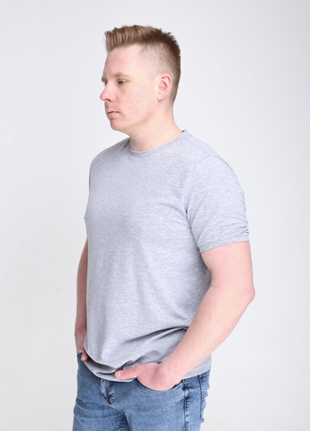 Світло-сіра футболка чоловіча світло-сіра однотонна пряма з коротким рукавом MCS Прямая
