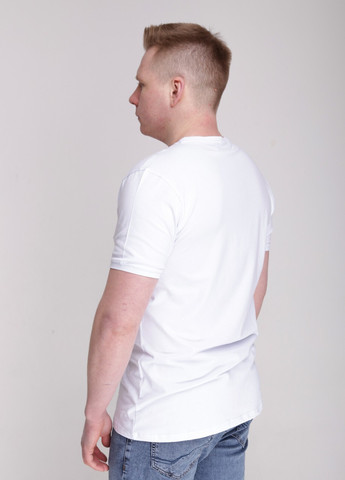 Белая футболка мужская белая однотонная прямая с коротким рукавом MCS Прямая