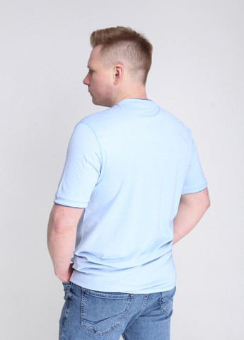Блакитна футболка чоловіча блакитна великий розмір з коротким рукавом MCS Прямая