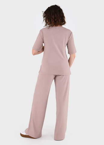 Жіночі брюки кльош в рубчик бежевого кольору Амаранті 600000069 Merlini амаранти (253031592)