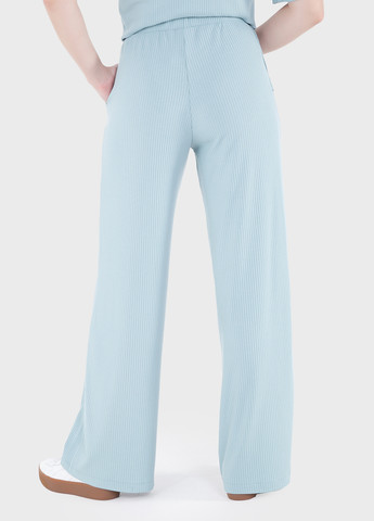 Женские брюки клеш в рубчик голубого цвета 600000068 Merlini амаранти (257533378)