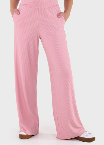 Жіночі брюки кльош в рубчик рожевого кольору Амаранті 600000072 Merlini амаранти (257533411)