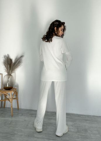 Білий костюм у рубчик з широкими штанами 100000406 Merlini мантуя (257552681)