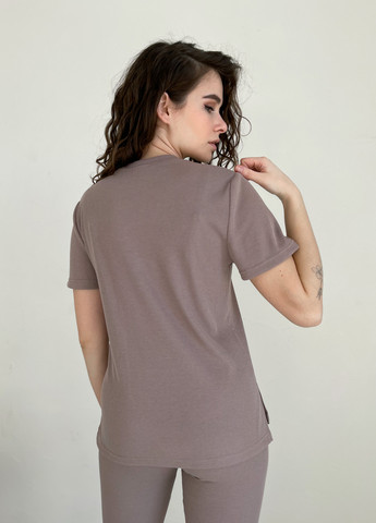 Костюм у рубчик футболка з велосипедками мокко Віваро 100000484 Merlini Виваро (257552674)