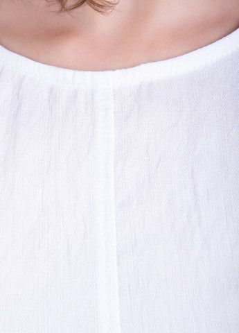Белая летняя оверсайз футболка из льна-жатки 800000044 с коротким рукавом Merlini Салерно