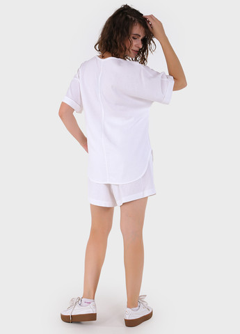 Белая летняя оверсайз льняная футболка 800000035 с коротким рукавом Merlini Лацио