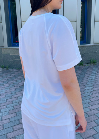 Белая летняя оверсайз футболка 800000030 с коротким рукавом Merlini Финистер