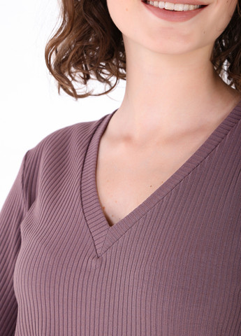 Сливова літня легка футболка жіноча у рубчик 800000024 з коротким рукавом Merlini Корунья