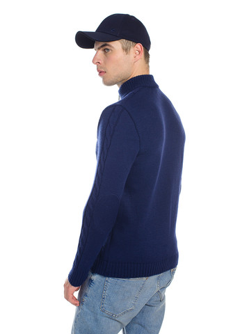 Темно-синий теплый свитер с молнией SVTR