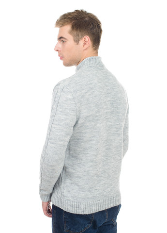 Світло-сірий теплий светр з блискавкою SVTR