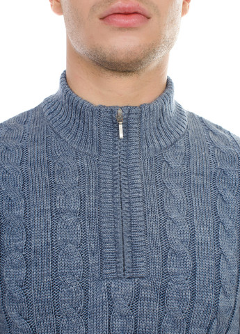 Сіро-голубий теплий светр з блискавкою SVTR