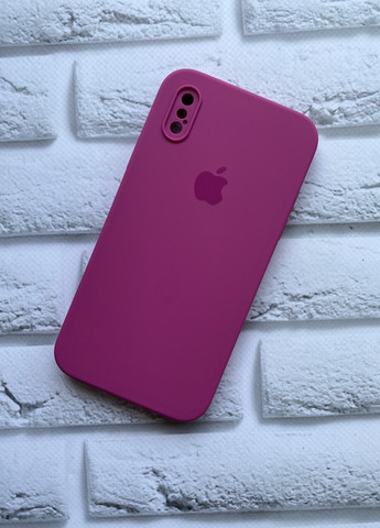 Силиконовый чехол Silicone Case Full для iPhone X / Xs Тёмно-розовый Creative (257561096)