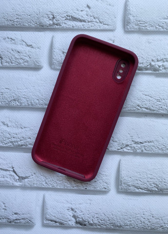 Силиконовый чехол Silicone Case Full для iPhone X / Xs Бордовый Creative (257561167)