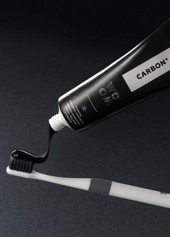 Зубна паста Carbon+ Чорна для інтенсивного відбілювання з акт. деревним вугіллям 75мл (180322) Woom (257561803)
