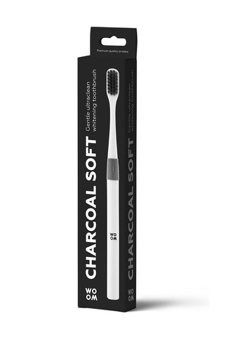 Зубная щетка Charcoal Soft Мягкая с древесным углем (черно-белый) (920136) Woom (257562182)