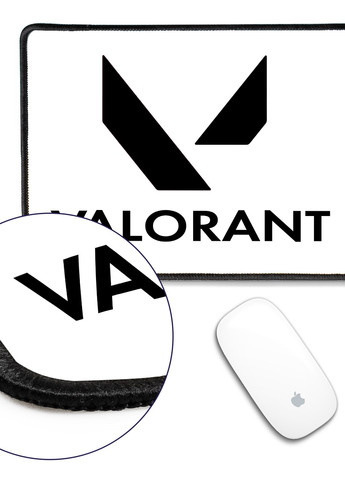 Килимок для миші з оверлоком Валорант лого(Valorant logo) (5962-3539-L) 24x20 см MobiPrint (257580326)