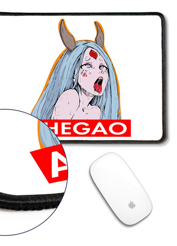 Коврик для мышки с оверлоком Ахэгао девушка-рот лого(Ahegao girl logo) (5962-3508-L) 24x20 см MobiPrint (257580249)