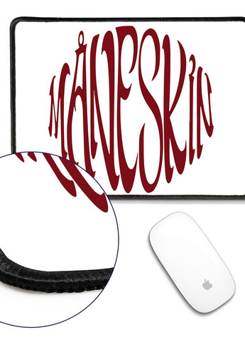 Килимок для миші з оверлоком Монескін лого коло (Maneskin logo) (5962-3516-L) 24x20 см MobiPrint (257580255)