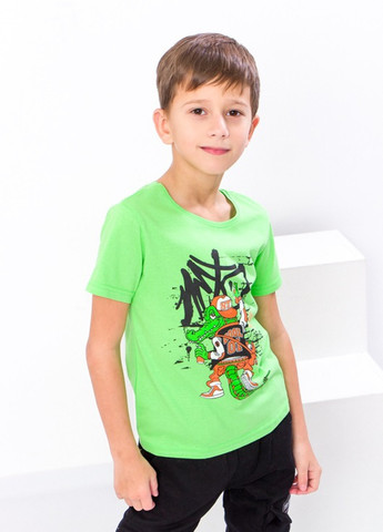 Зеленая летняя футболка для хлопчика р. 134 салатовий (крокодил) носи своє (6021-001-33-1-4-v3) Носи своє