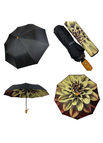 Женский складной черный зонт полуавтомат с двойной тканью Flagman (257606962)