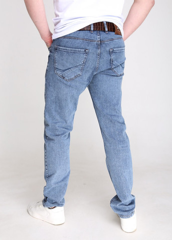 Синие демисезонные слим джинсы мужские синие слим со стрейчнем с потертостями Slim ARCHILES