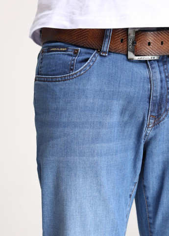 Голубые летние слим джинсы мужские голубые тонкие слим Slim ARCHILES
