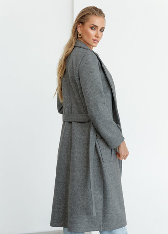 Сіре демісезонне Пальто-піджак класичного фасону Gepur