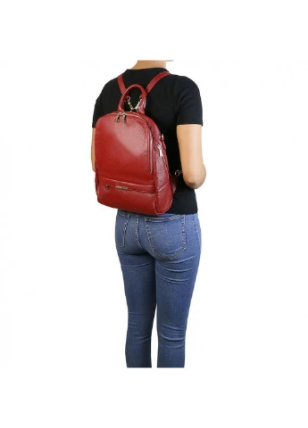 Женский рюкзак кожаный мягкий (Италия) Tuscany TL141376 (Lipstick Red) Tuscany Leather (257657341)