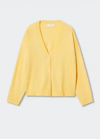 Желтый демисезонный кардиган Mango