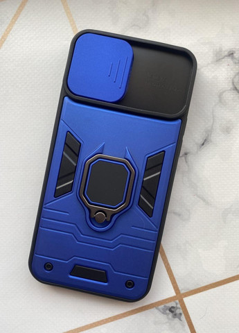 Силіконовий чохол зі слайд-камерою та кільцем-підставкою для iPhone 13 Pro Max :: Синій Creative (257650235)