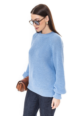 Голубой свободный свитер крупной вязки SVTR