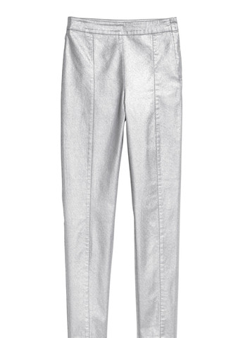 Серебряные демисезонные брюки H&M