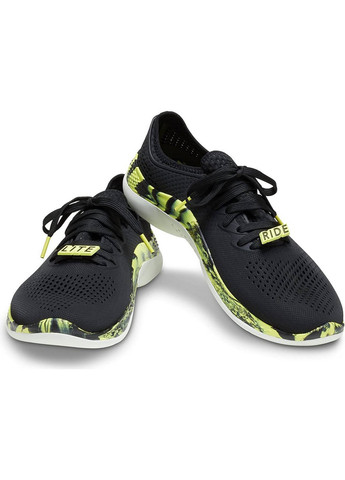 Черные демисезонные кроссовки крокс Crocs LiteRide 360 Marbled Pacer