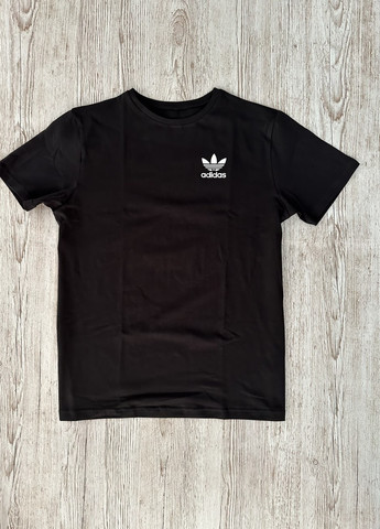 Черная футболка хлопковая с лого adidas Vakko