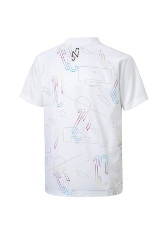 Белая демисезонная детская футболка neymar jr thrill youth jersey Puma