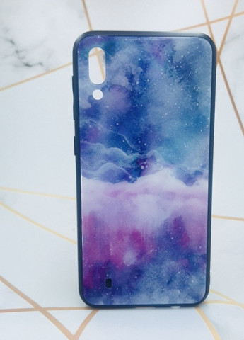 Силіконовий чохол Glass case зі скляною задньою панеллю для Samsung Galaxy M10 Мармур синій Creative (257682465)