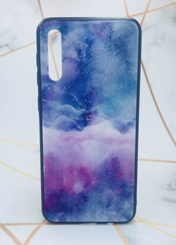 Силиконовый чехол Glass case со стеклянной задней панелью для Samsung Galaxy А50 (2019) А505 Мрамор Creative (257682812)