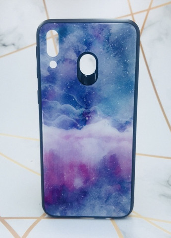 Силіконовий чохол Glass case зі скляною задньою панеллю для Samsung Galaxy M20 Мармур синій Creative (257682825)
