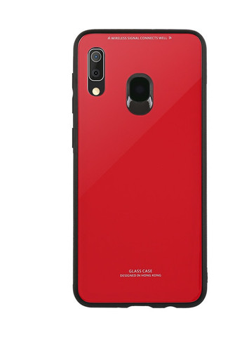 Силіконовий чохол Glass case зі скляною задньою панеллю для Samsung Galaxy А30 (2019) А305 / A20 Червоний Creative (257682376)