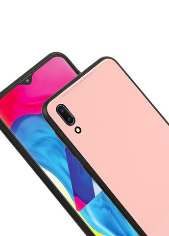 Силиконовый чехол Glass case со стеклянной задней панелью для Samsung Galaxy M10 Розовый Creative (257683462)