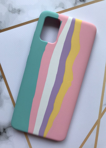 Силиконовый чехол Silicone Case (без лого) для Samsung Galaxy A51 Разноцветный Бирюзово-розовый Creative (257682665)