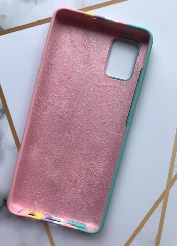 Силіконовий чохол Silicone Case (без лого) для Samsung Galaxy A51 Бірюзово-рожевий Creative (257682665)