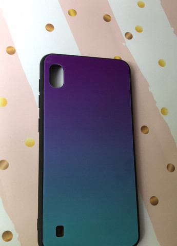 Силиконовый чехол Glass case со стеклянной задней панелью для Samsung Galaxy A10 (2019) A105 Фиолетово-голубой Creative (257682464)